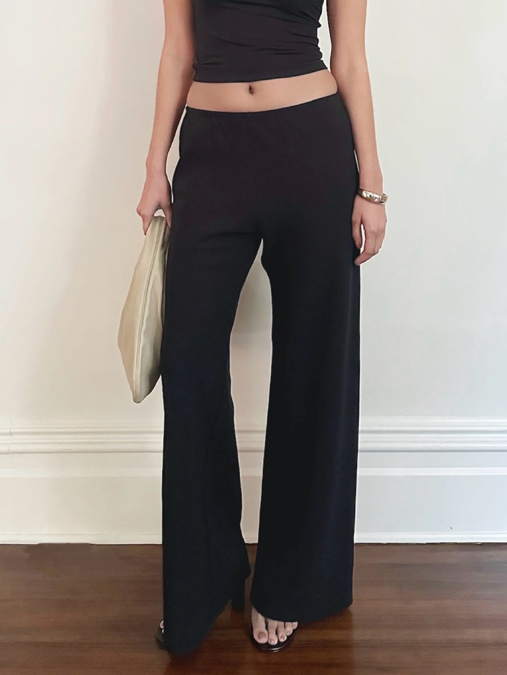 original james pant in black lightweight crepe